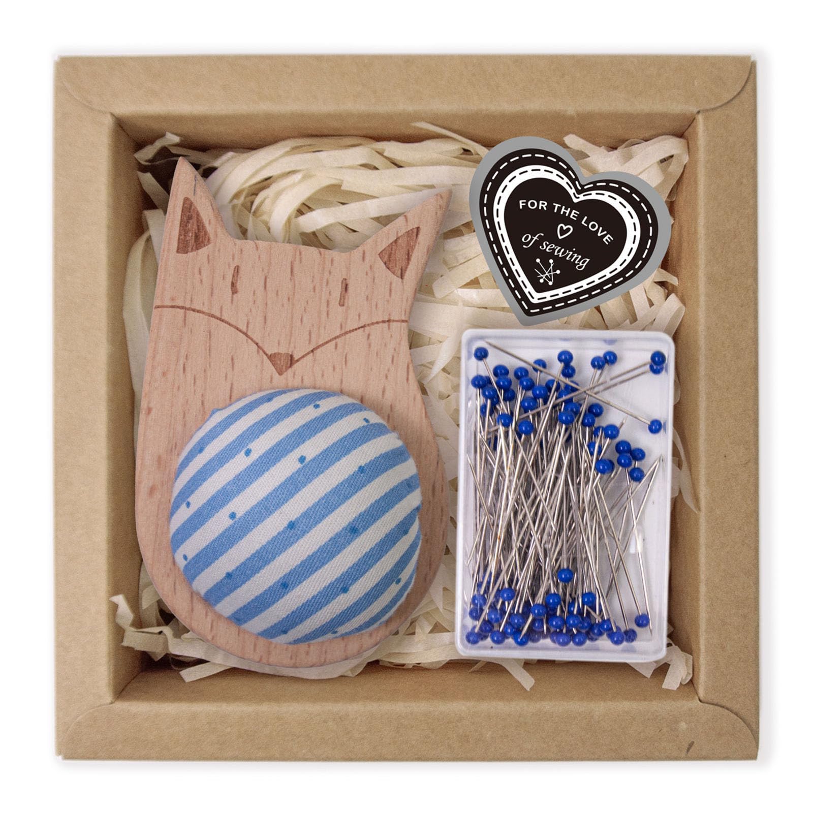 Buxuaaaa Pin Holder Wood Pin Cushion with 100Pcs 38mm Long Straight Sewing for Fabric Sewing Dressmaking Needlework Cushion for Tailors