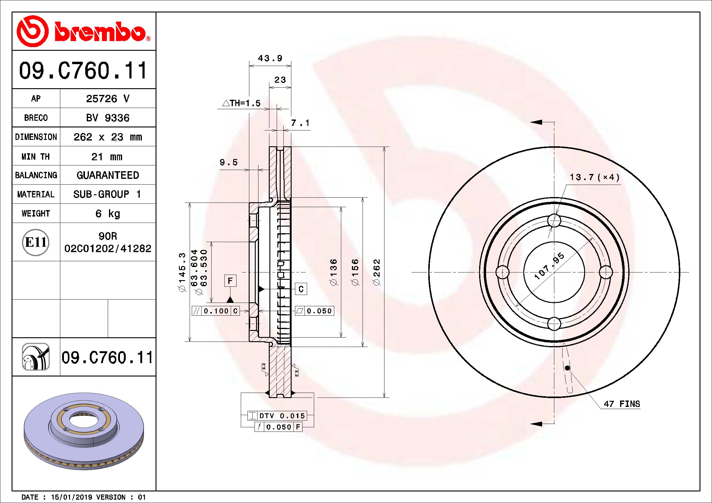 Brembo Dischi freno 09.C760.11