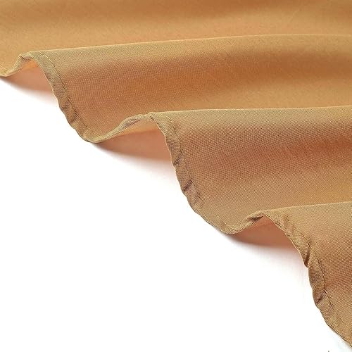 Miniatura 2 de 6 manteles redondos dorados de 120 pulgadas, manteles de tela para bodas, fiestas, recepción, banquetes, eventos, cocina, comedor