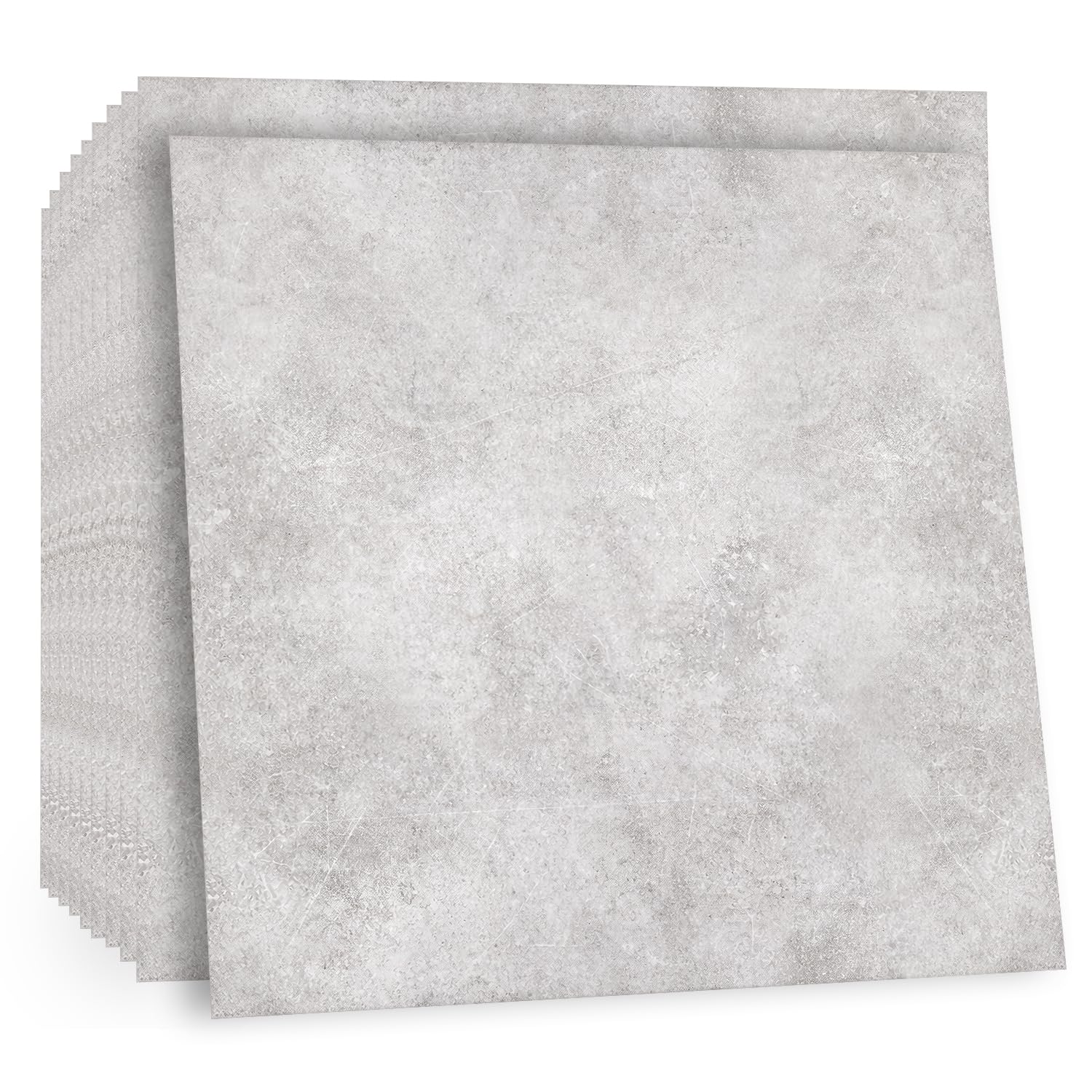 TOARTi Grey Marble Floor Tile Peel and Stick Vinyl Flooring 10 Pcs 12x12in