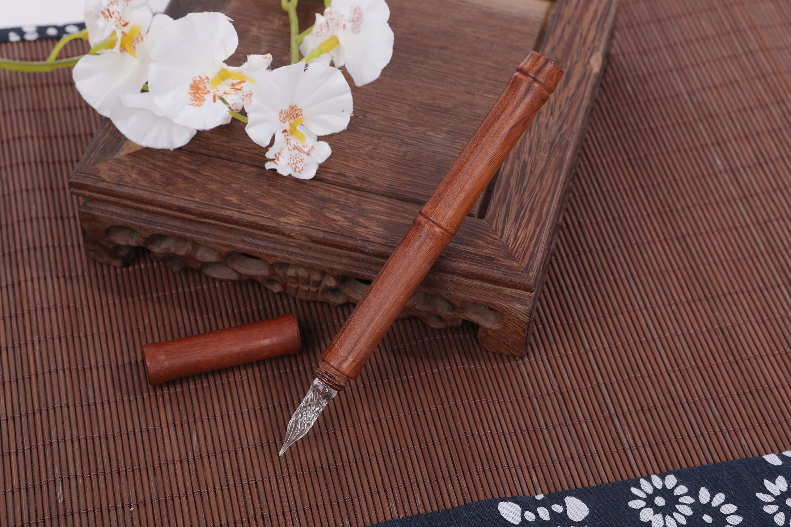 Pluma estilográfica de madera de madera, de lujo, marrón oscuro