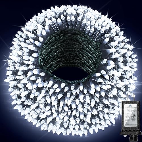 300 luces LED para árbol de Navidad de 75 pies, 12 modos profesionales, tira de luces de alambre verde oscuro, luces parpadeantes regulables con