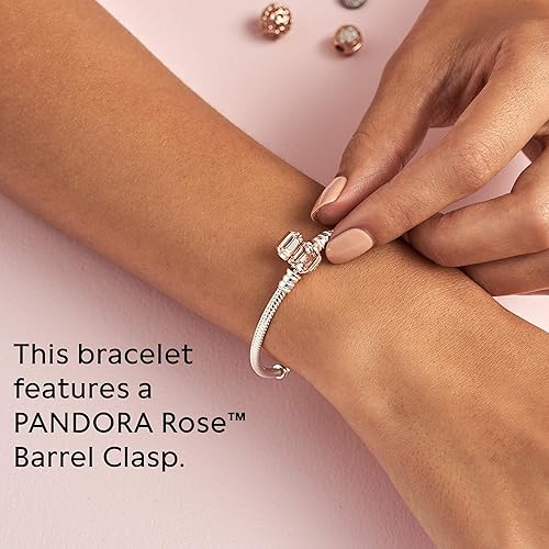 Miniatura 5 de Pandora Logo Barrel Clasp Snake Chain Bracelet - Two-Tone Charm Bracelet for Women - Compatible Moments Charms - Sterling Silver Gold - Gift for Her
