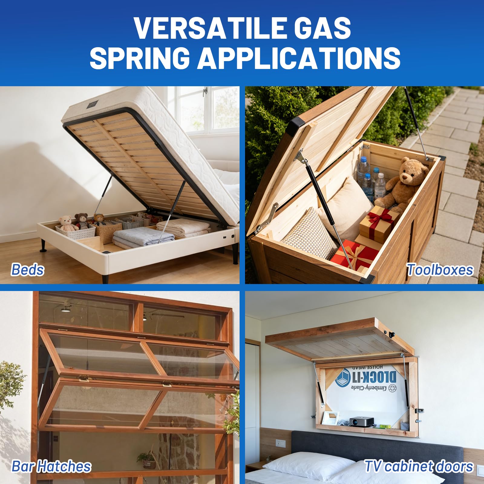 2 Stück Gasdruckfeder 500mm 445N/45Kg,L-Förmigen,Gasdruckdämpfer,Stoßdämpfer Für Werkzeugkasten Wohnmobil,Kastendeckel, Aufbewahrungsbox Deckel,Schwere Schranktüren, Wohnmobilluken Und Dergleichen