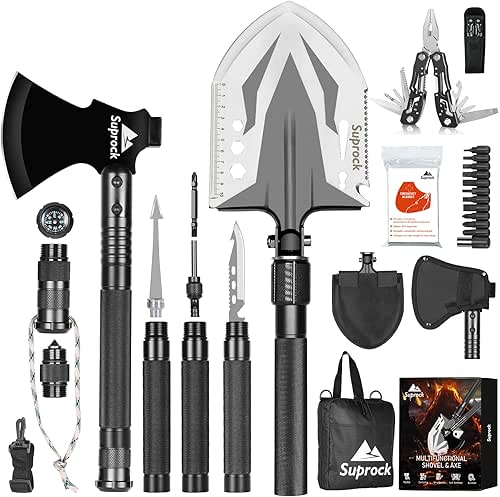 Survival Shovel High Carbon Steel Tactical Shovel Axe Folding Entrenching