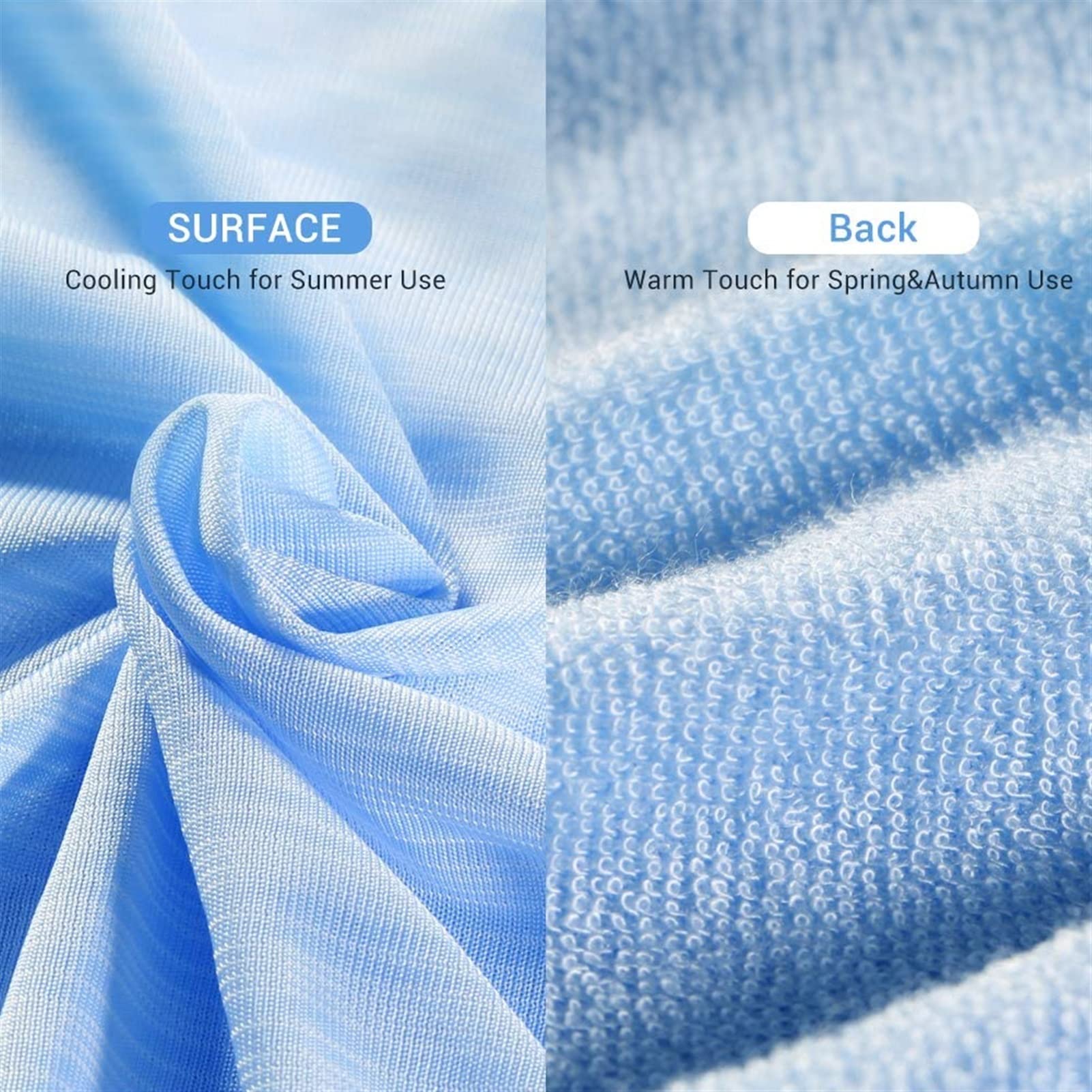 Jeté de couverture de refroidissement double pour l'été Couverture de refroidissement lavable en fibre de refroidissement absorbant la chaleur (couleur : bleu 71 x 79 pouces) (bleu 71 x 79 pouces)