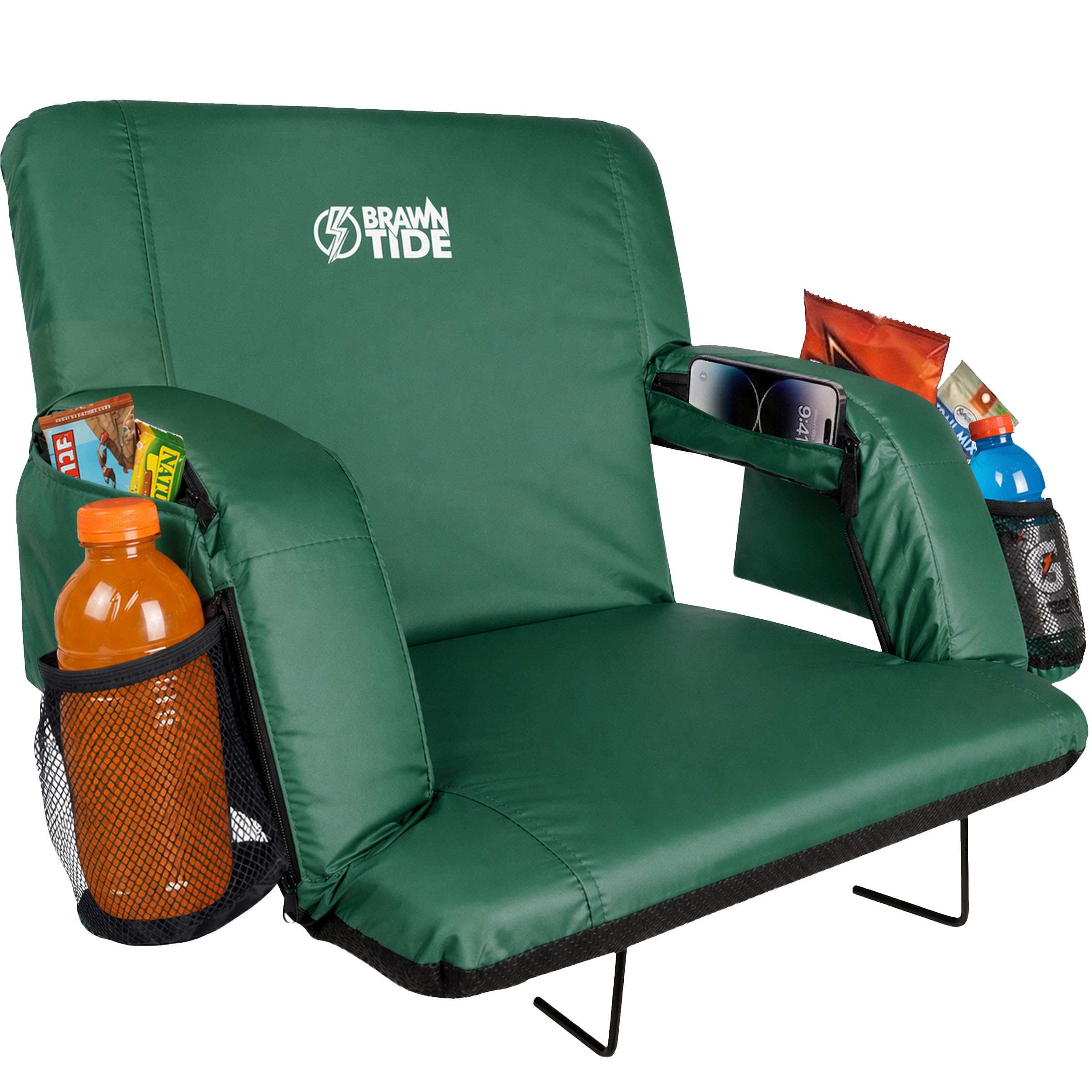 BRAWNTIDE Stadium Seat for Bleachers with Back Support - 3" Foam Cushion