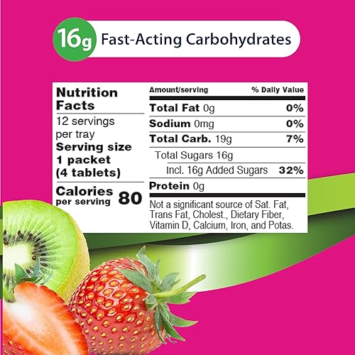 Miniatura 3 de TRUEplus Soft Tabs Tabletas de glucosa  12 paquetes  48 pestañas (Kiwi Strawberry)