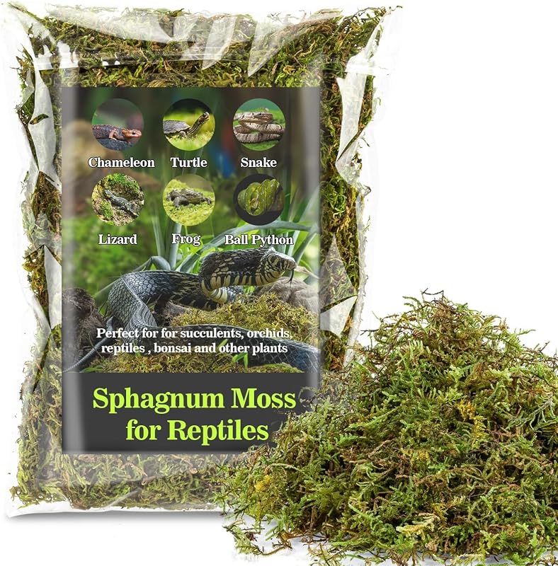 Sukh Sphagnum Moss for Reptiles - Green Terrarium Moss Substrate, 5oz