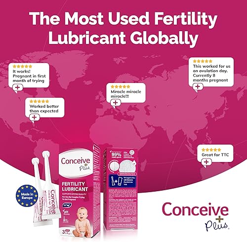 Miniatura 8 de CONCEIVE PLUS Aplicadores de lubricante de fertilidad precargados, lubricante apto para fertilidad y esperma para parejas TTC - Hidratante vaginal a