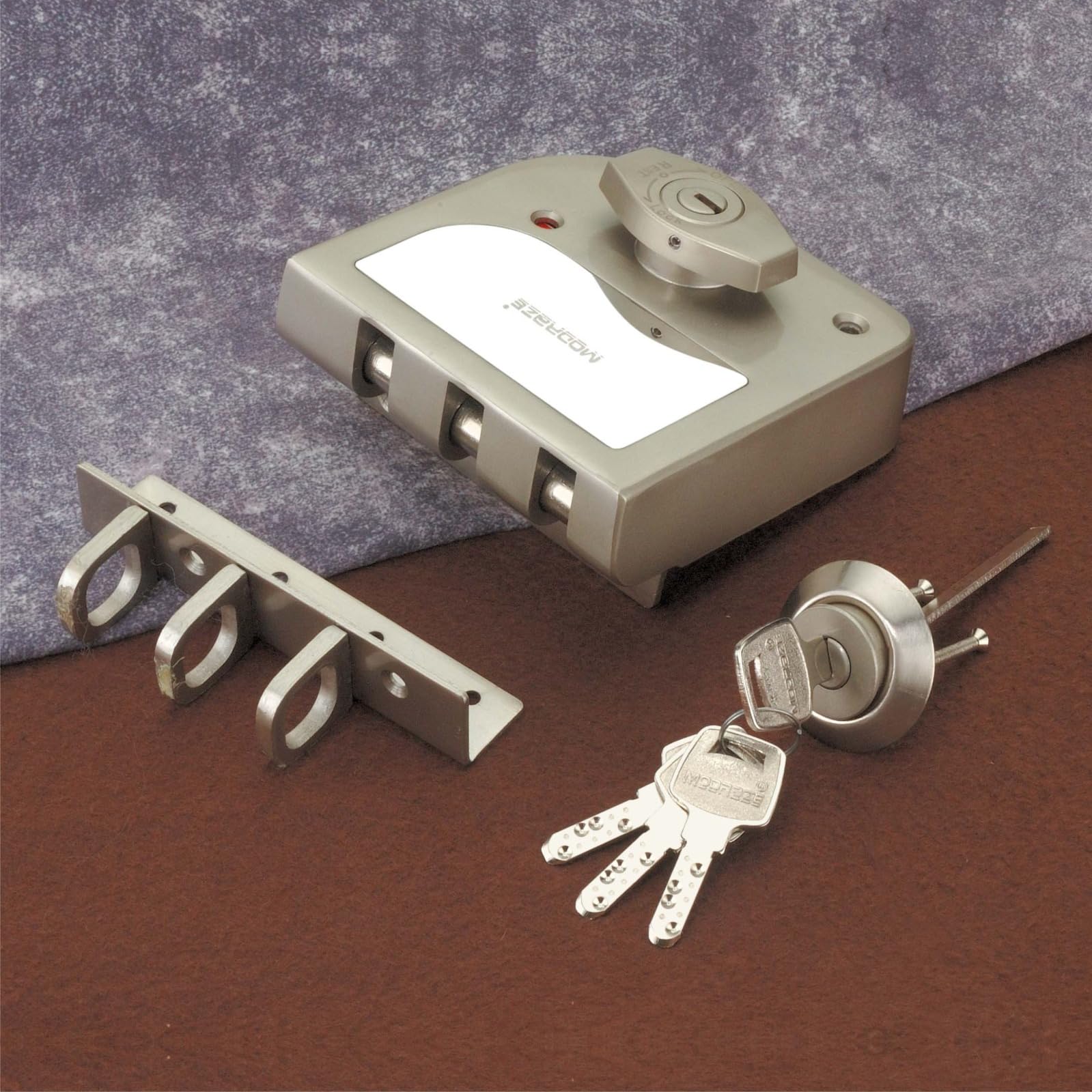 High Security Vertibolt Dead Bolt Lock | Heavy Duty Multi-Point Rim Lock, Main Door Lock with Internal Thumb Turn | Door Locks for Main Door with 4 Brass Keys (Satin/CP, Deadbolt)-image-21