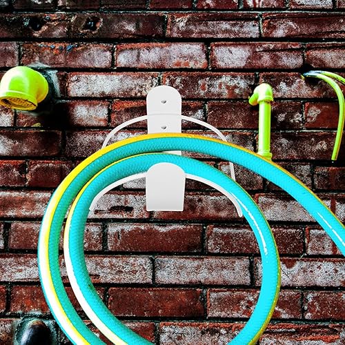 Miniatura 2 de Yardwe Soporte de manguera de jardín de metal, colgador de manguera de alta resistencia, ganchos de manguera de agua para montaje en pared,