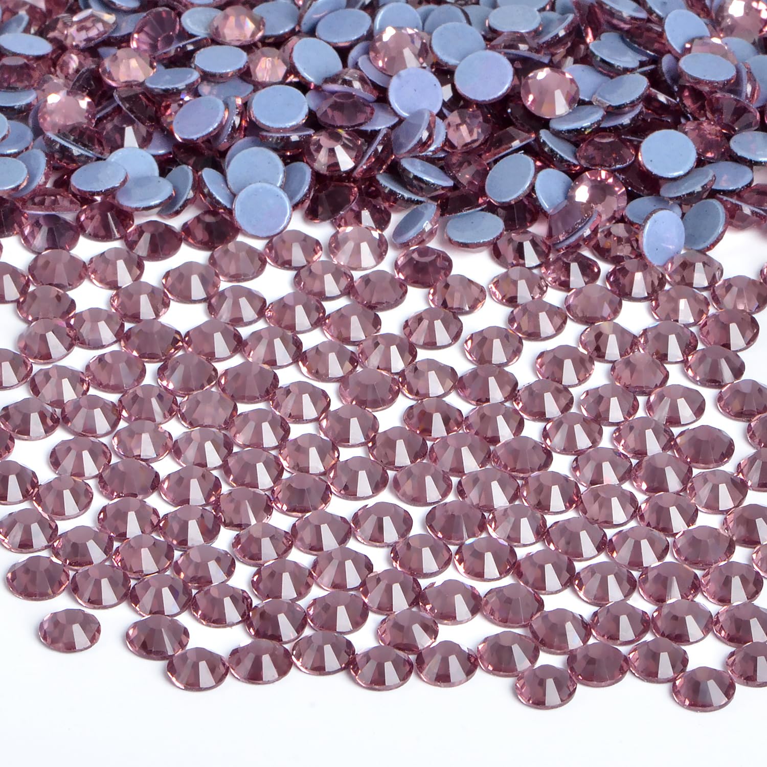 Bymitel Hotfix Crystal Rhinestones Round Gems Iron on DIY Jewelry Making Flat Back for Crafts,Lt. Amethyst, 2mm(SS6/2880pcs)