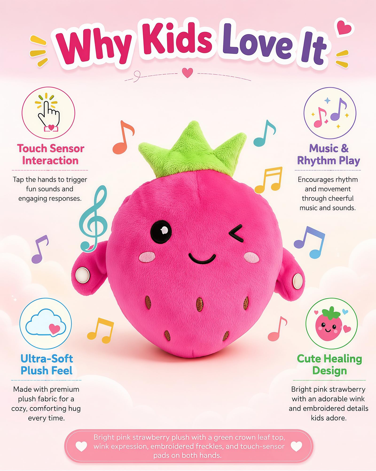 Amazon.com: Child Musical Sensory Toy,Interactive Plush Toy with