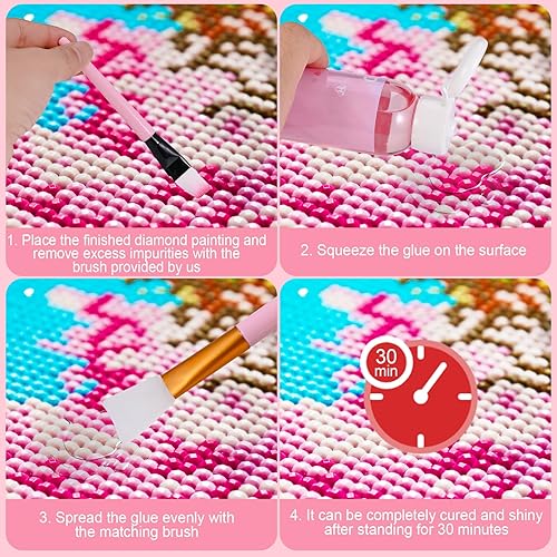 Miniatura 5 de Faburo Paquete de 2 adhesivos para pintura de diamantes (4.1 fl oz*2), accesorios de pegamento para rompecabezas, pegamento transparente con