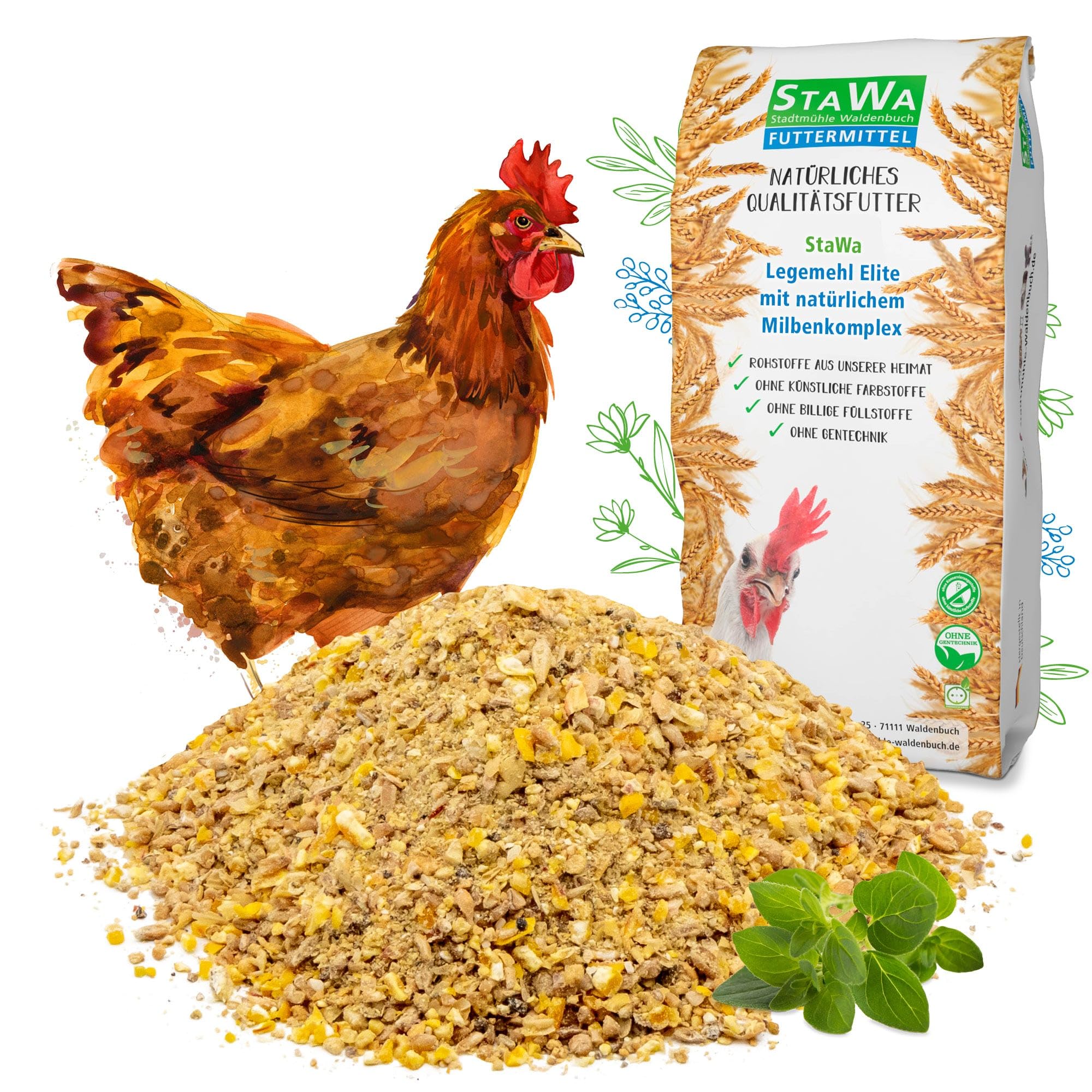 StaWa Legemehl Elite, mit natürlichem Milbenkomplex, Hühnerfutter, 5 kg