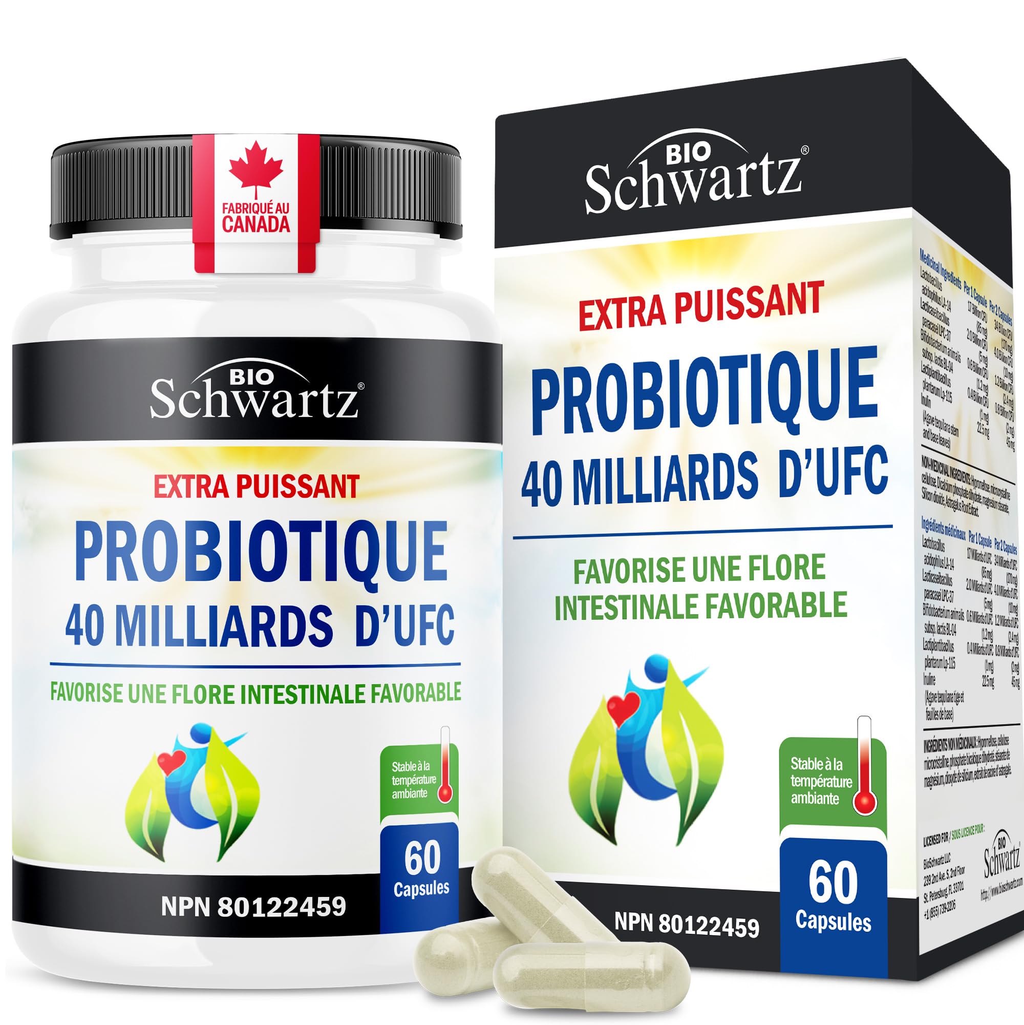 Probiotiques 40 Milliards UFC Balincer - 30/60/120 Gélules, Santé Intestinale, Neuf