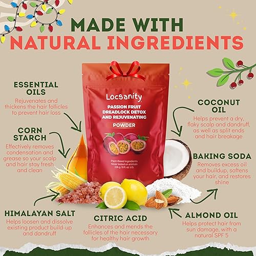 Miniatura 17 de Locsanity Dreadlock Hair Scalp Detox - Deep Clean Dreadlock Powder, Cleansing Conditioner - Natural Hair Cleanser for Build Up - ACV Alternative