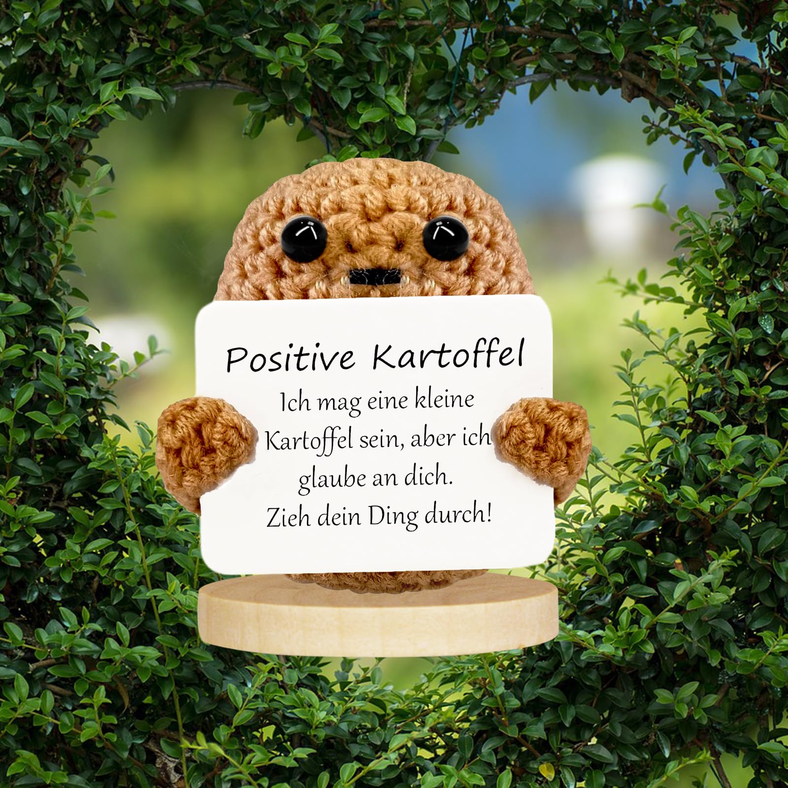 Pocket Hug Positive Kartoffel & Sonnenblume - Emotional Support Geschenkset Mit Glücksbotschaft