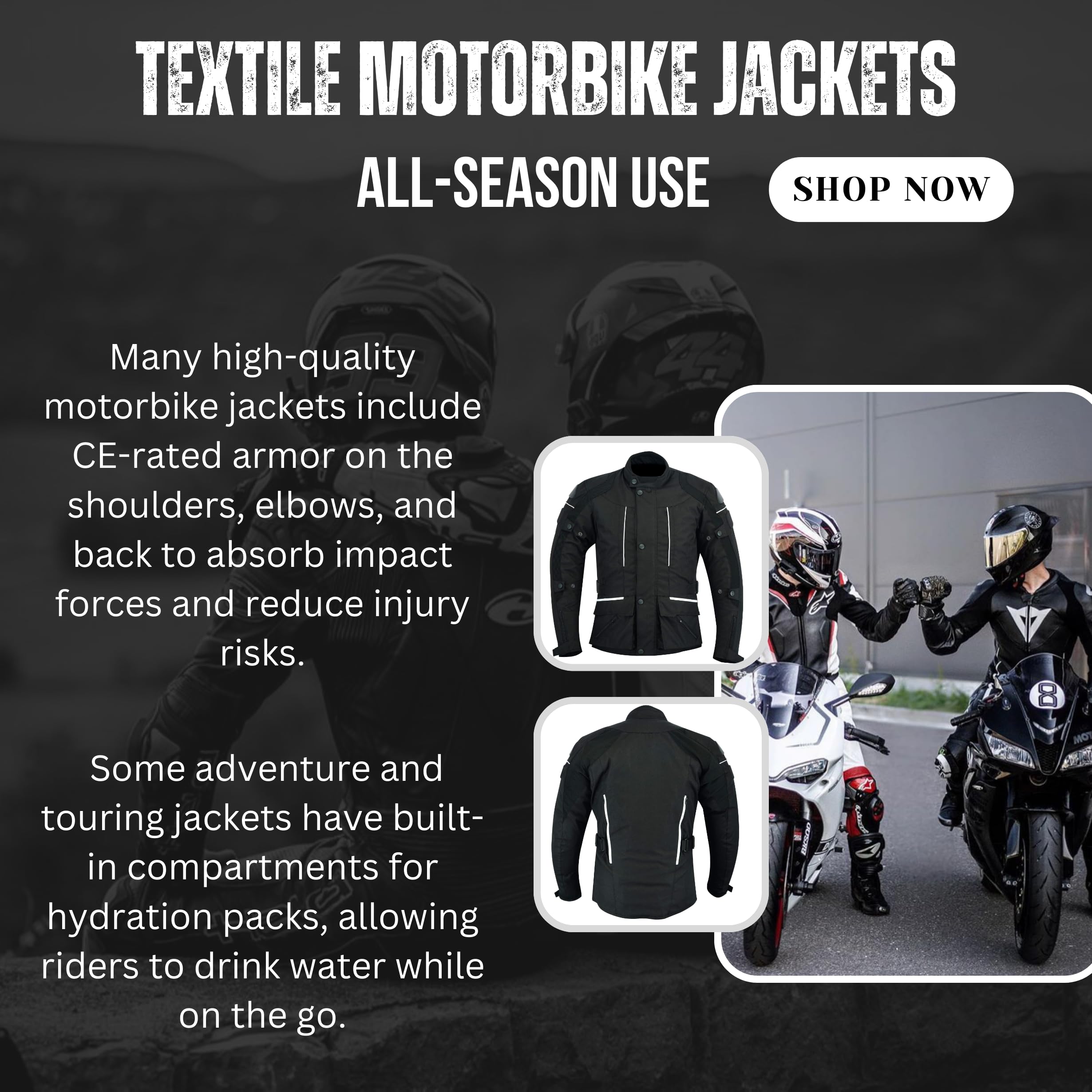 Men's Motorcycle Jacket - Cordura Waterproof Textile With Protectors - CE Armoured (EN 1621-1) - Summer Or Winter - Texpeed - High Visibility/Yellow