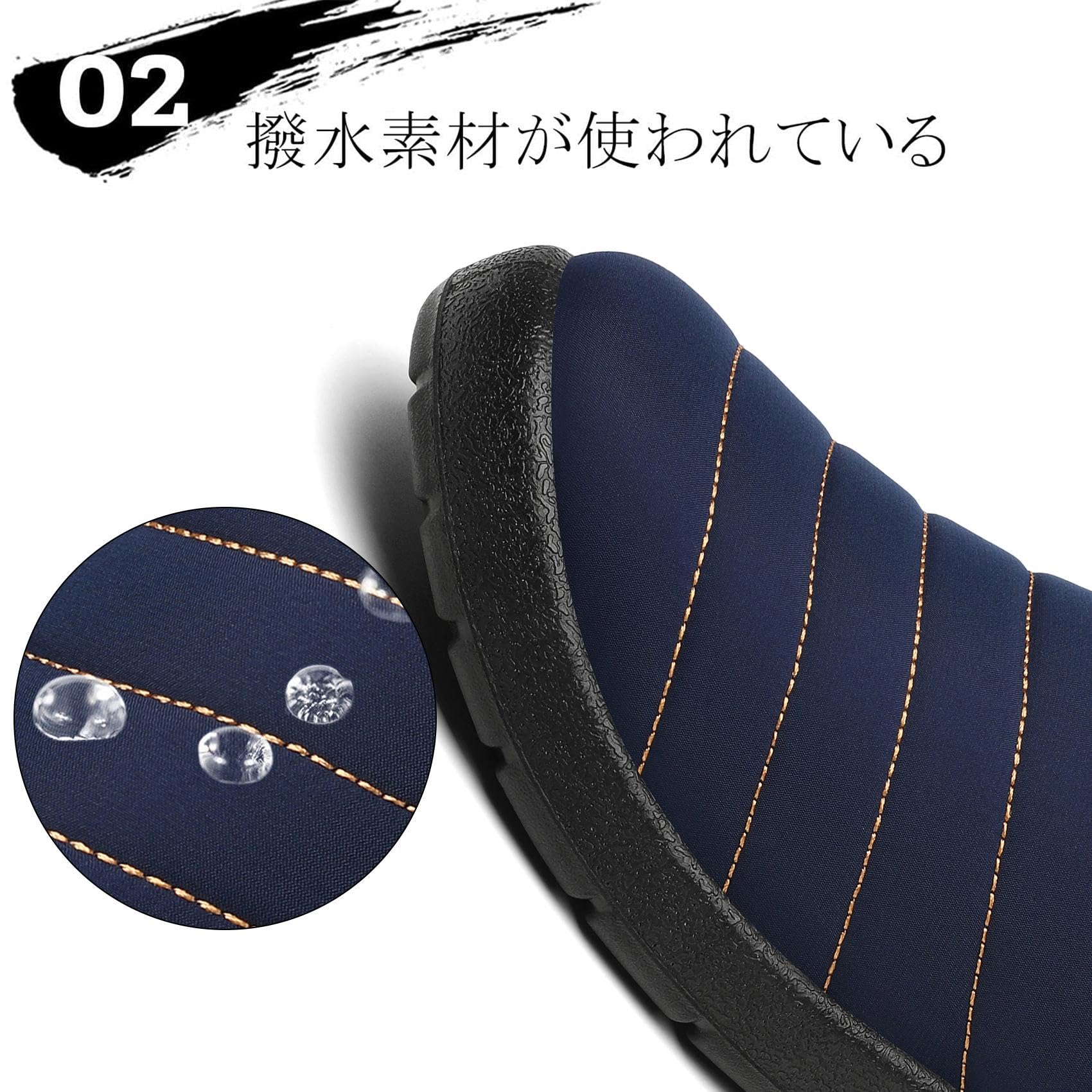 [Putu] 冬のサンダル ルームシューズ 男女兼用 ローカット ボア付き 保温 室内 アウトドア スリッパ 暖かい 防撥水 - 5