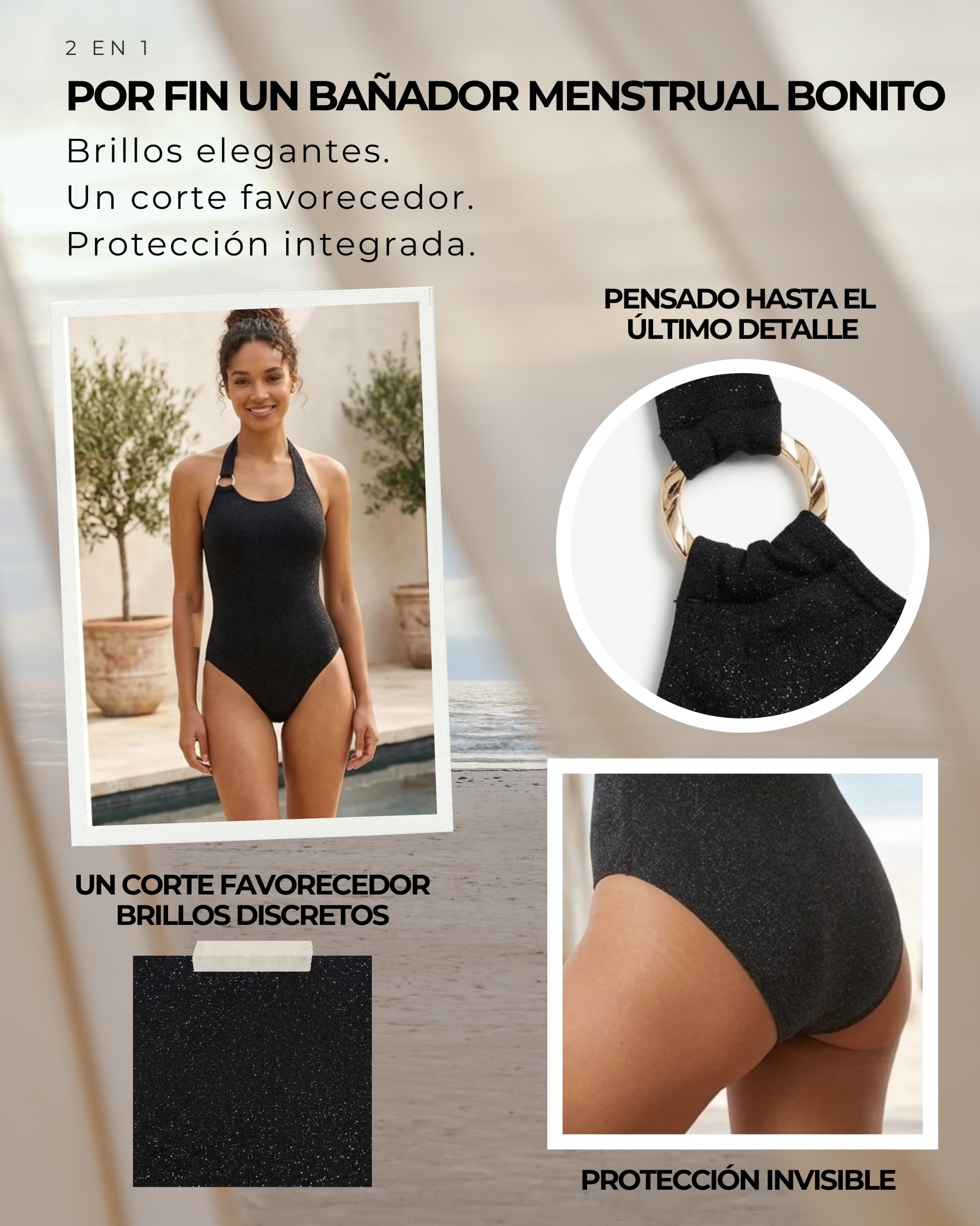 Bañador Menstrual 1 Pieza para Mujer y Niñas | Tecnología AquaSecure