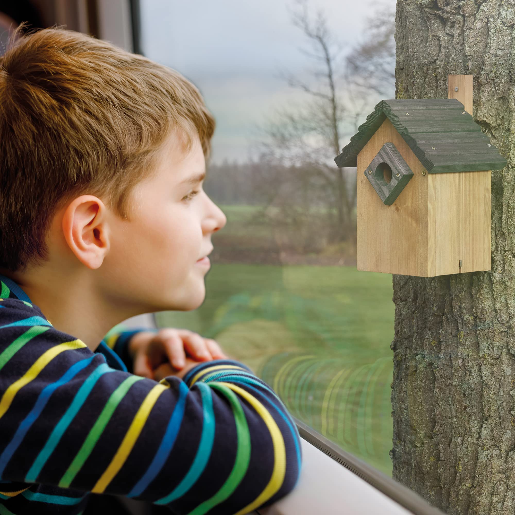 zooprinz Stabiler Nistkasten für Wildvögel/Gartenvögel - mit sicherem Schutz gegen Nesträuber – witterungsbeständig und langlebig für draußen – Nistkasten