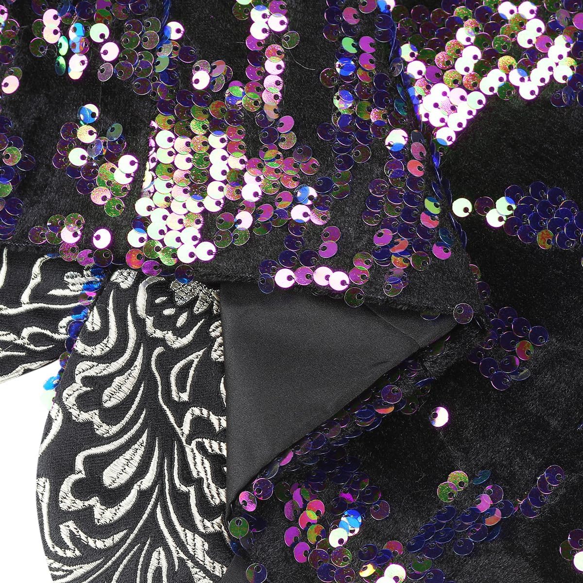 SWOTGdoby Boys Tuxedo Suit Shiny Formal Dress 2 Pieces Suit Set Paisley Blazer Pants Sequin Shawl Collar - Image 6