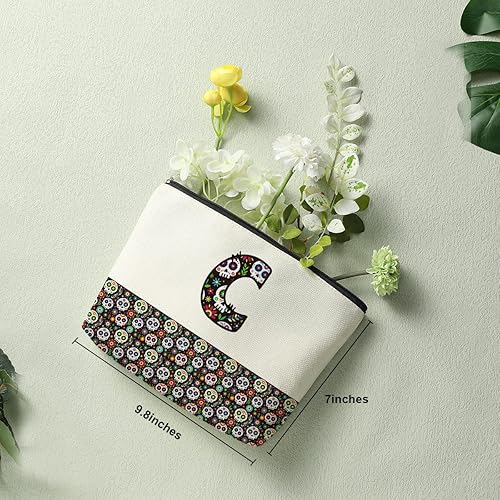 Miniatura 2 de Bolsa de cosméticos de maquillaje inicial personalizada, blanco3