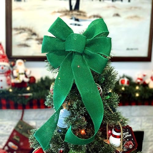 Miniatura 89 de Lazo de corona de cinta de arpillera natural, 10 pulgadas de ancho, colas largas de 18 pulgadas, granja, Pascua, otoño, invierno, Acción de Gracias