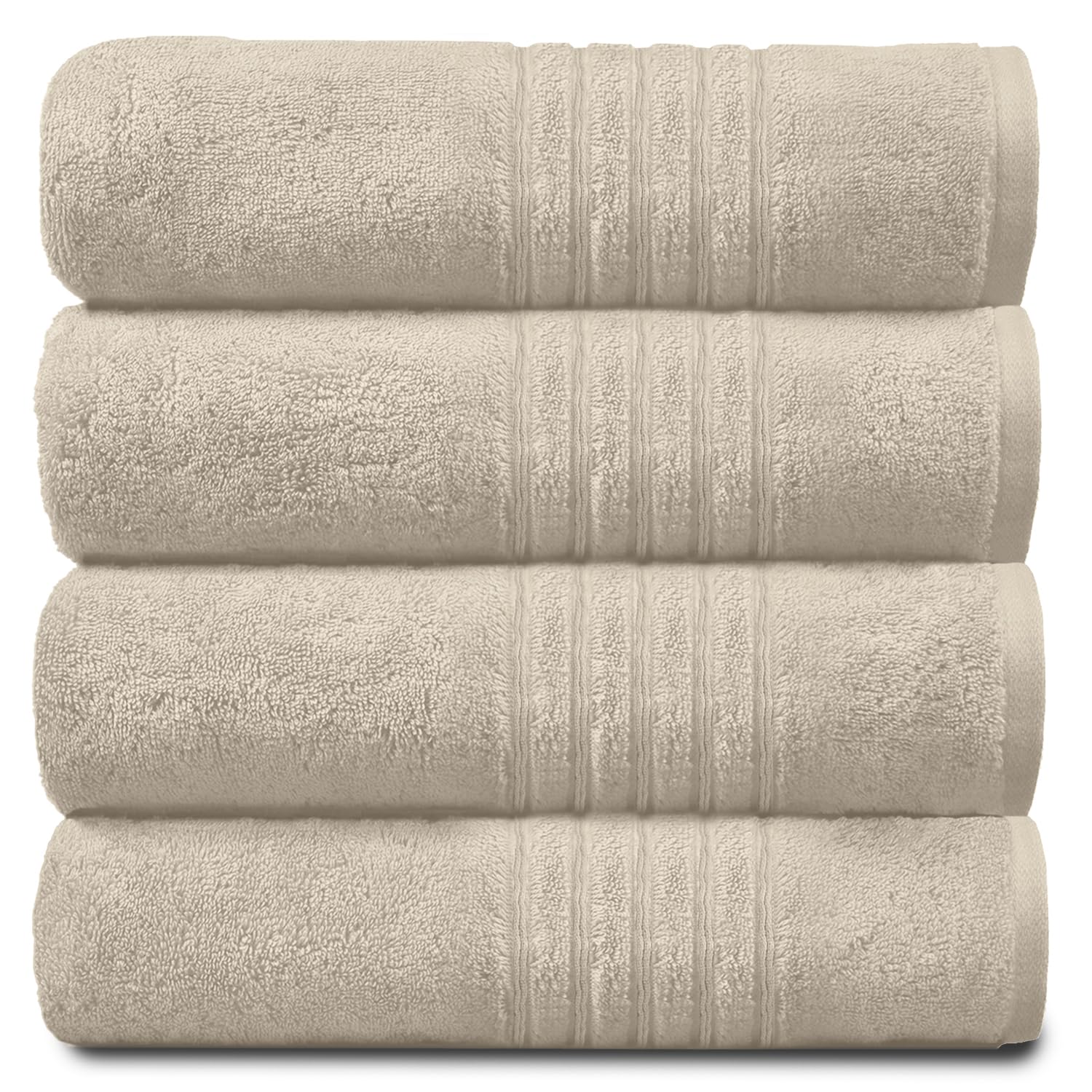 GC GAVENO CAVAILIA New Hampton Hand Towels, Ultra Soft Extra Absorbent Pack of 4 Luxury Towel Set, 100% Ringspun Cotton, Cream, 4PK