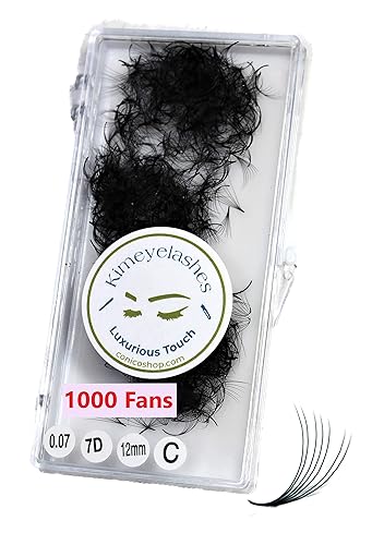Miniatura 5 de 6D - 0.07 C and D Curl 1000 Premade volume fans loose Fans, Handmade eyelash extensions supplies Russian volume lash promade fan (6D - 0.07 - Curl