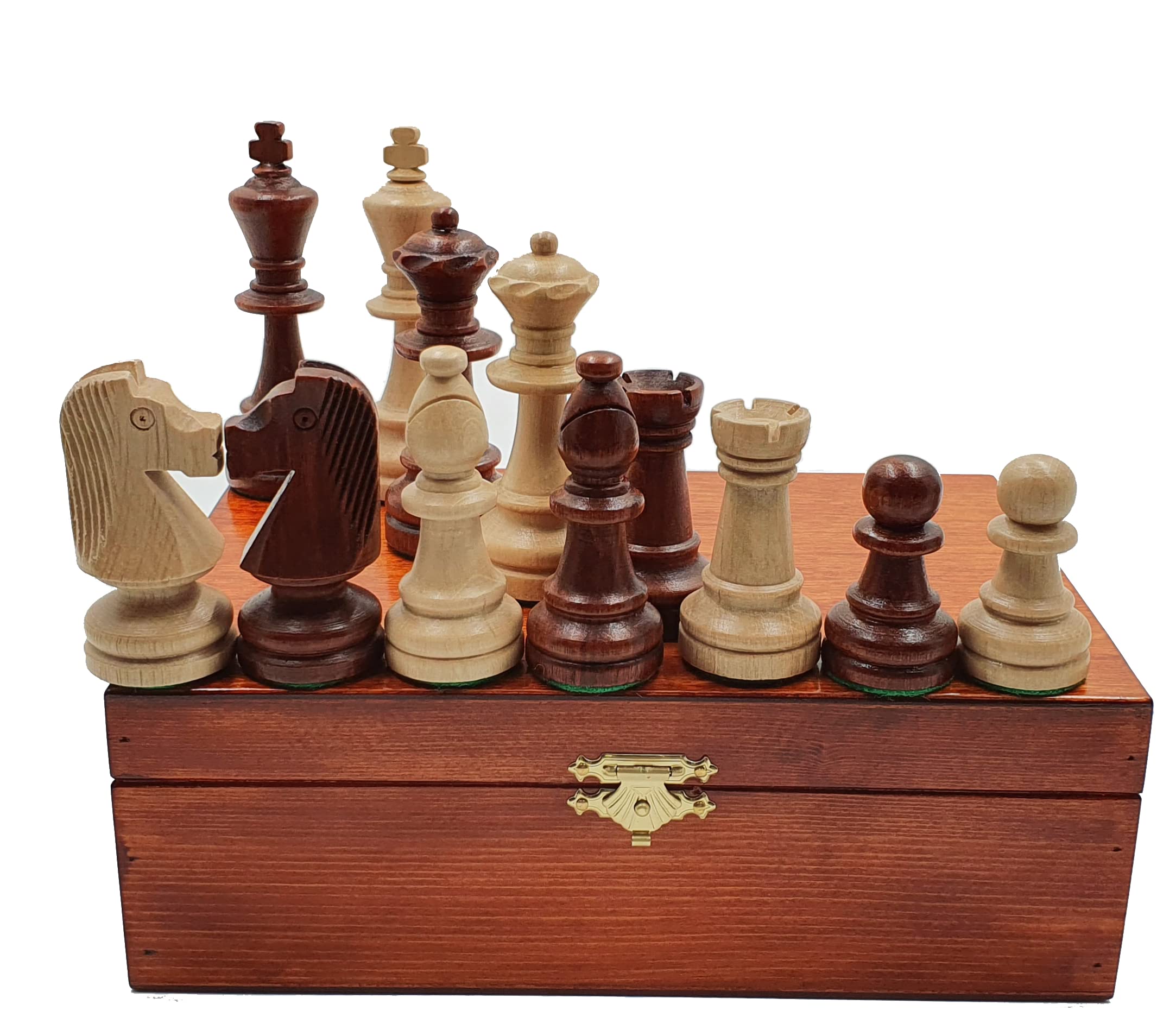 Gra w Szachy - Szachy Turniejowe Staunton Nr 6 - Składany Kuferek | 21 x 15 x 8 cm | z drewna & 32 Figury Szachowe Staunton Nr 6 - Chess Set