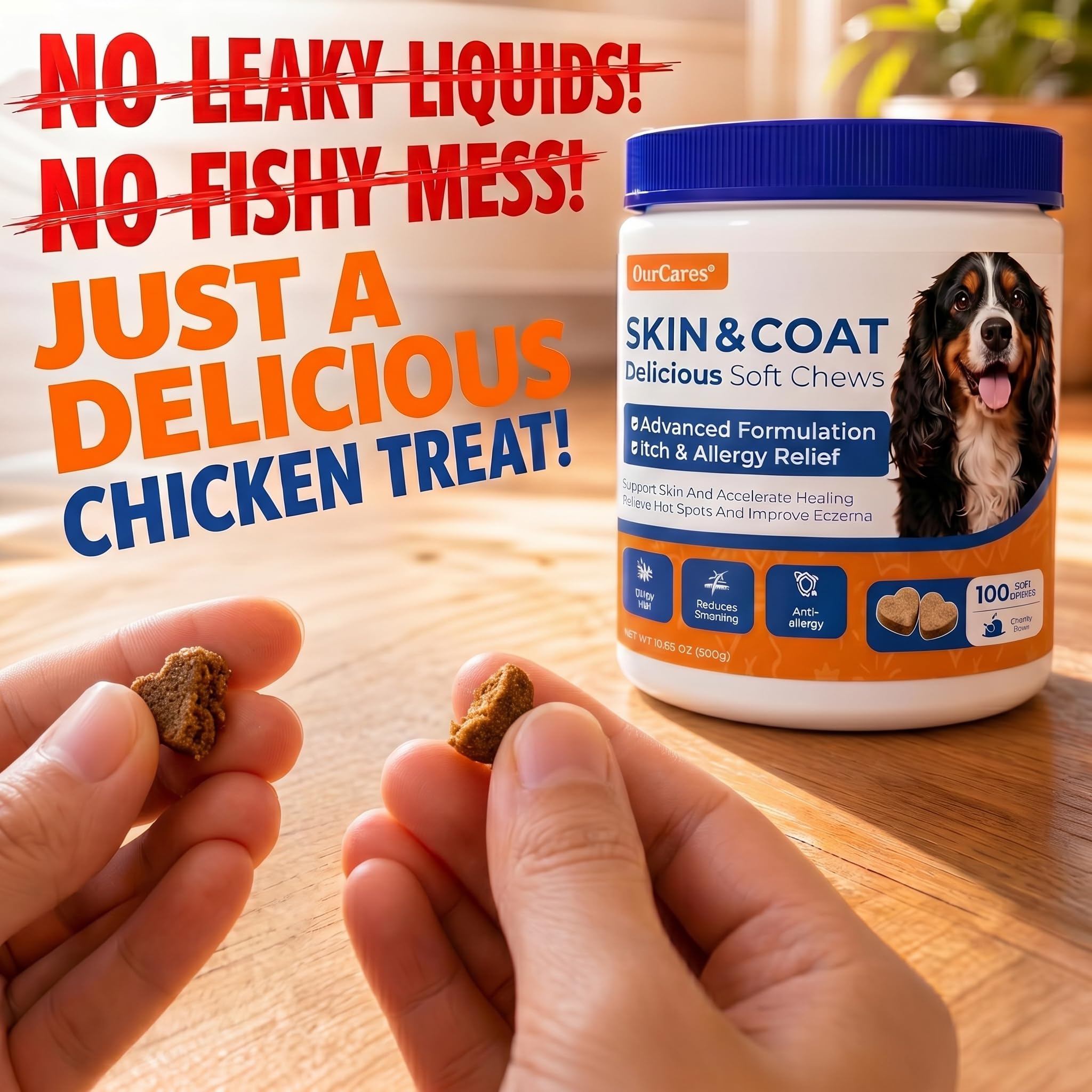 Omega 3 Fish Oil for Dogs Skin & Coat, Allergy & Itch 15 Ct — Amazon image 4
