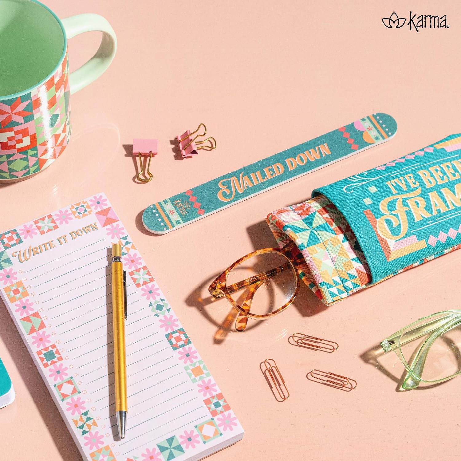 Karma, Colorful Emery Board Double-Sided, 180/120 Grit Nail Files, Hello Lovely image 3
