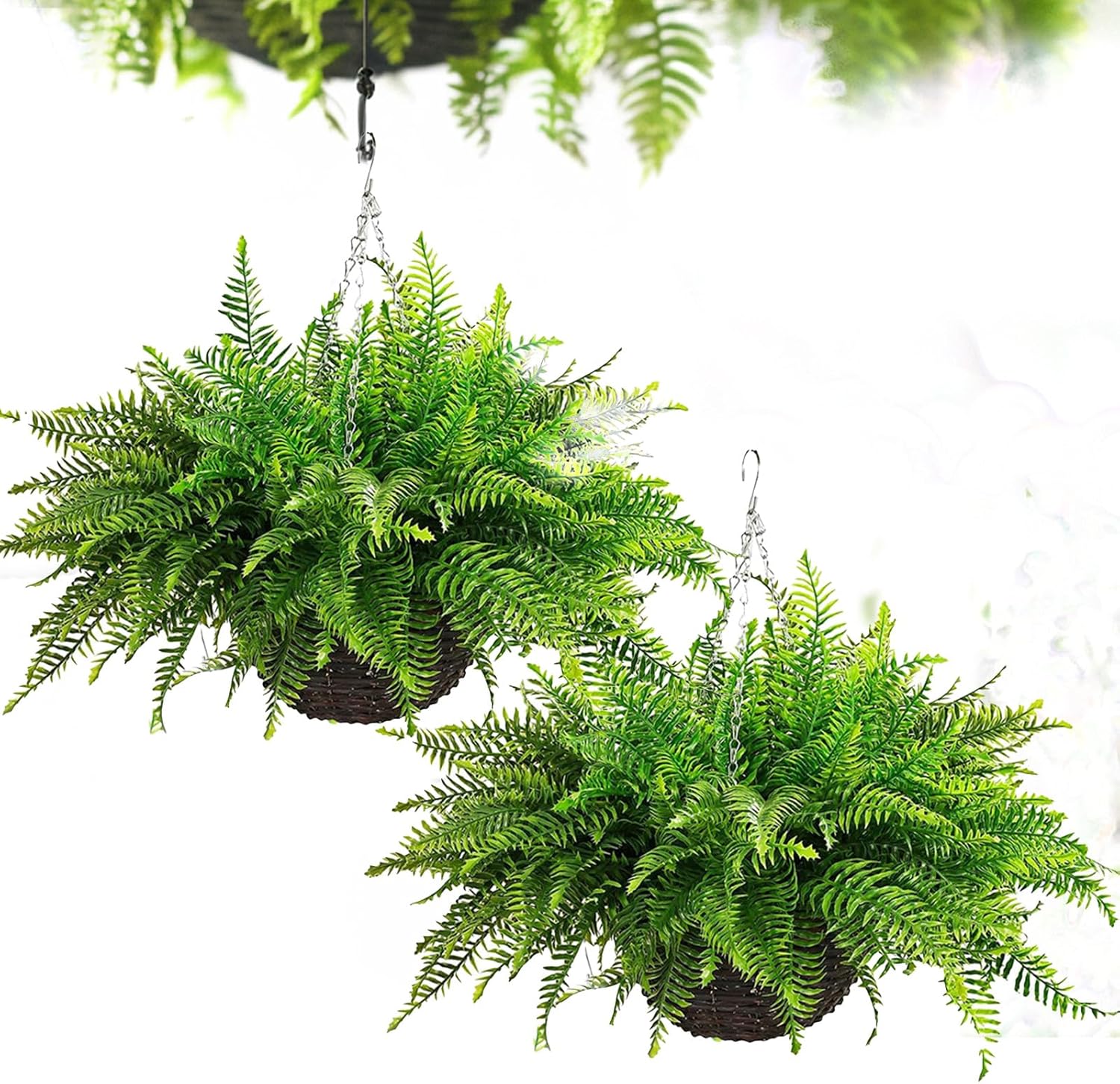 Amazon.com: MIANLU Large Artificial Boston Fern Hanging Plant - Perfect ...