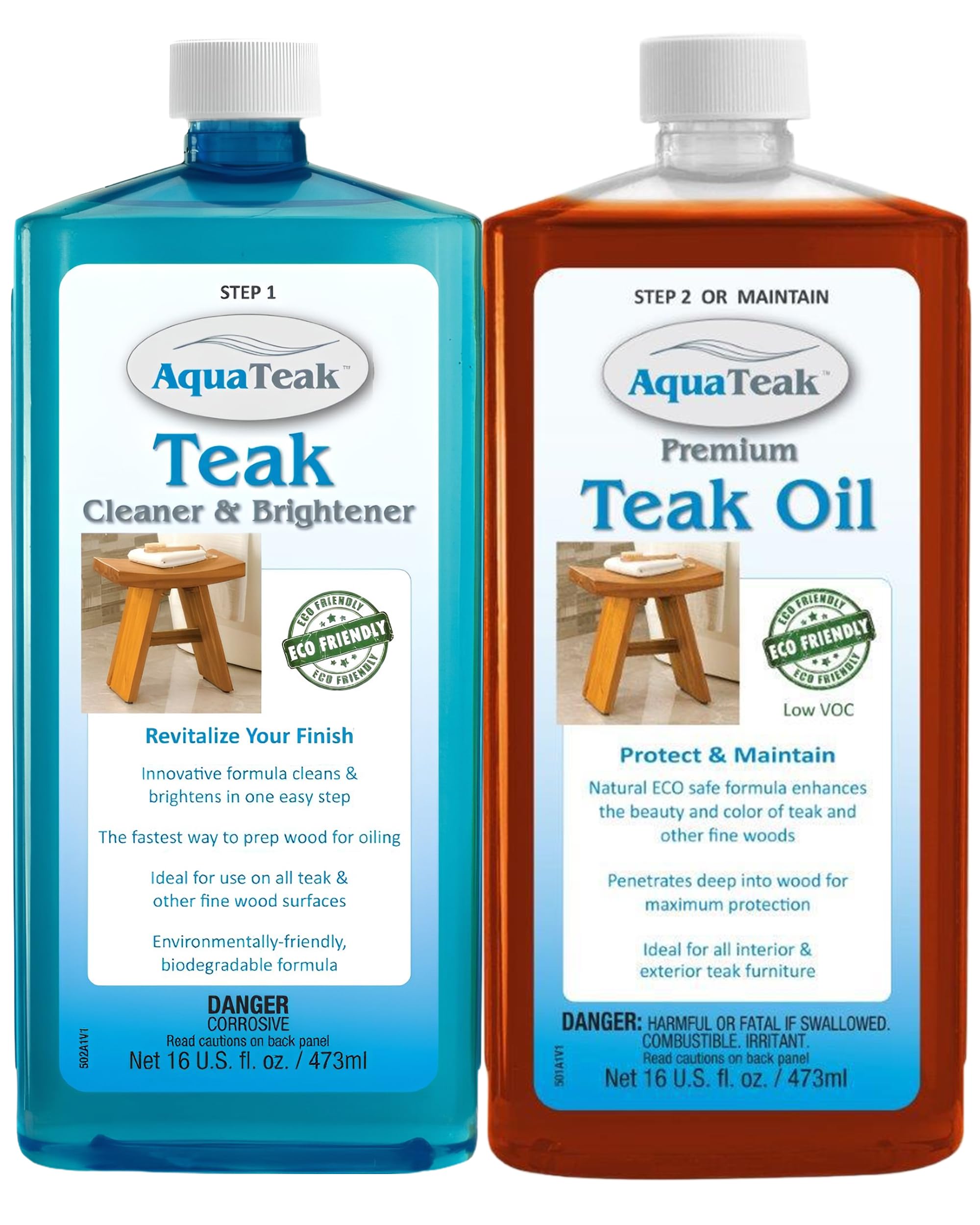 AquaTeak Care Kit: Premium Teak Oil & Teak Cleaner & Brightener