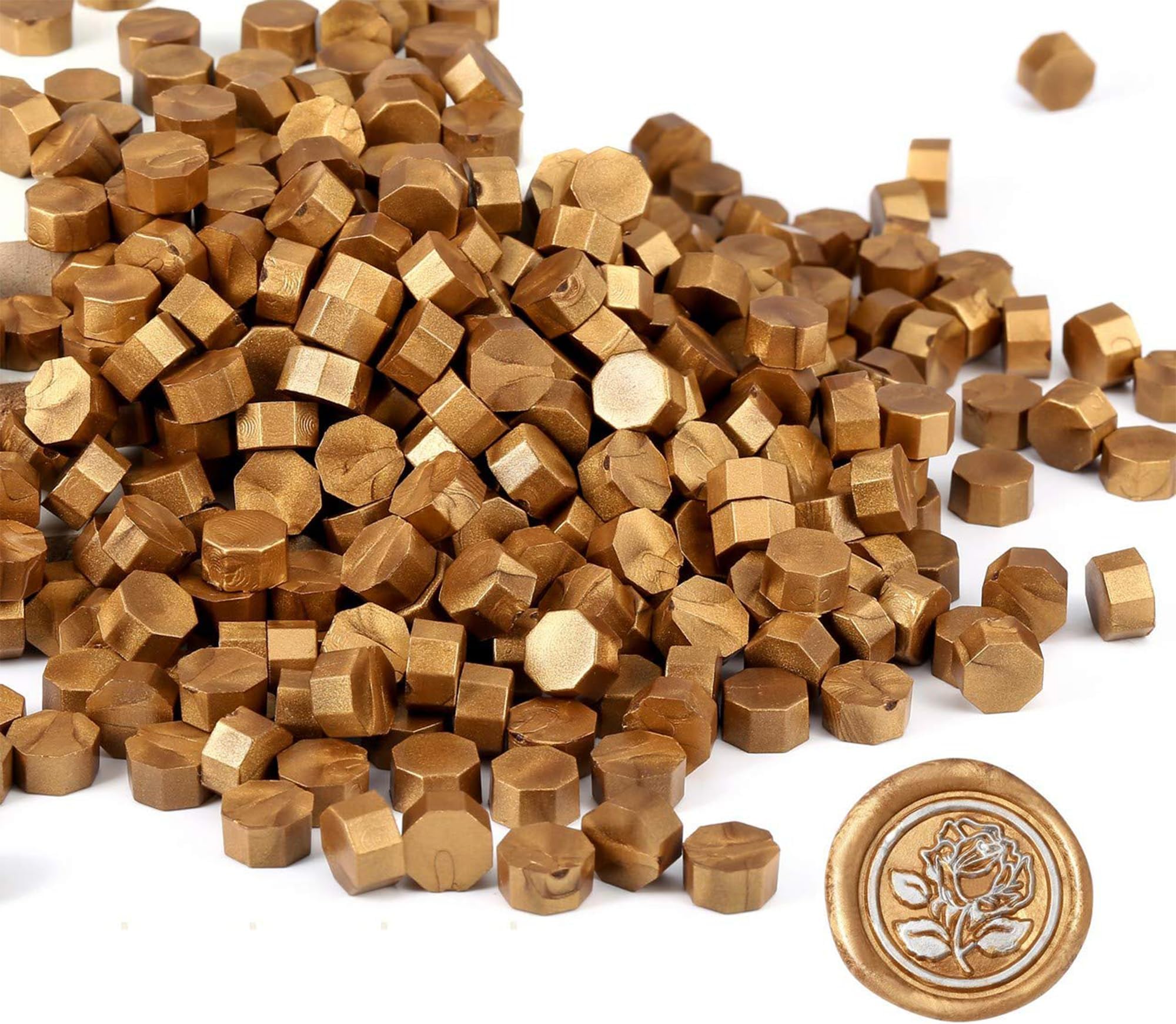 Curated Cart Wax Seal Beads Antique Gold Color 100 Pcs | Wax Sealing Beads for Letter Sealing | Wax Stamp Sealing, Sealing Wax Beads for Cards, Envelopes and Invitations