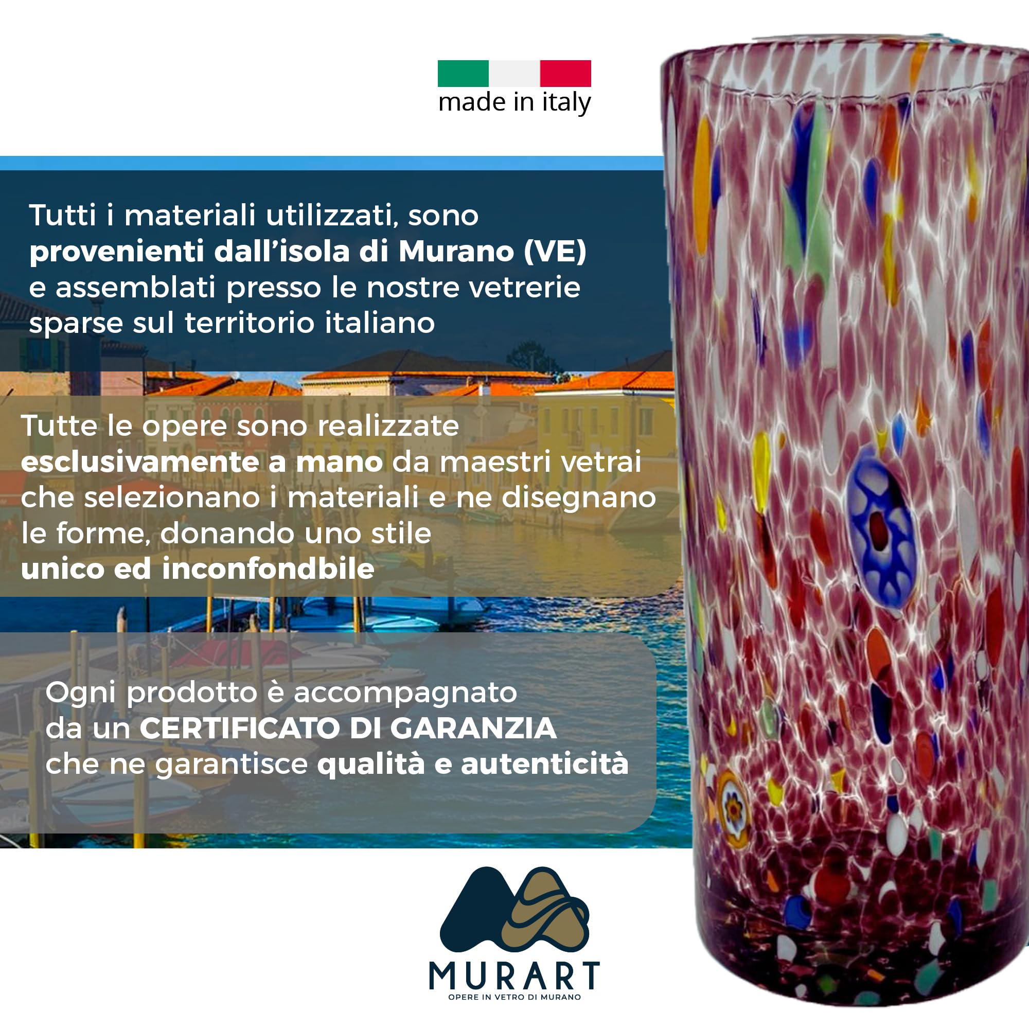 Vase Pette Lucole | Fabrcaton Artsanale Soufflé à La Man. 20cm