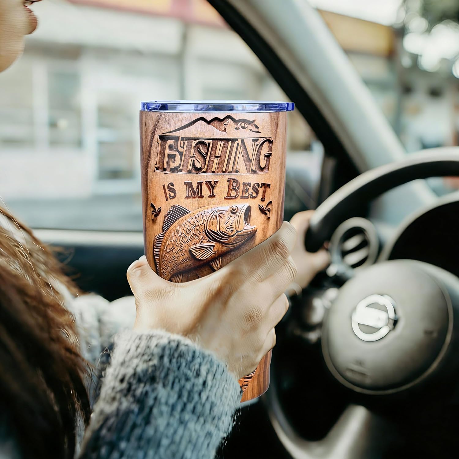 Fishing Tumbler 20oz Stainless Steel Insulated Coffee Tumbler Travel Coffee Mug For Women Men