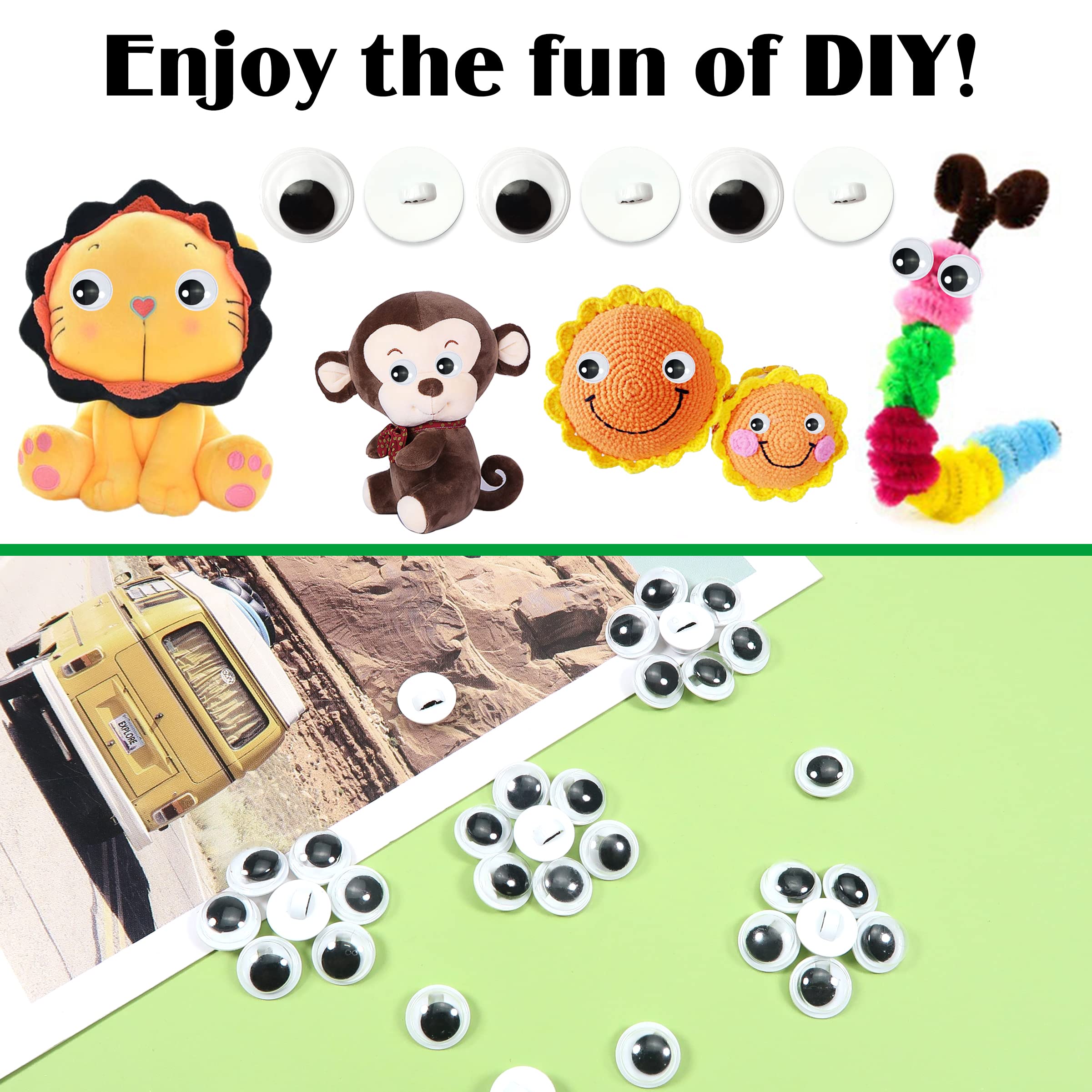 KUUQA 1200 Pièces En Plastique Autocollant Wobbly Googly Wiggle