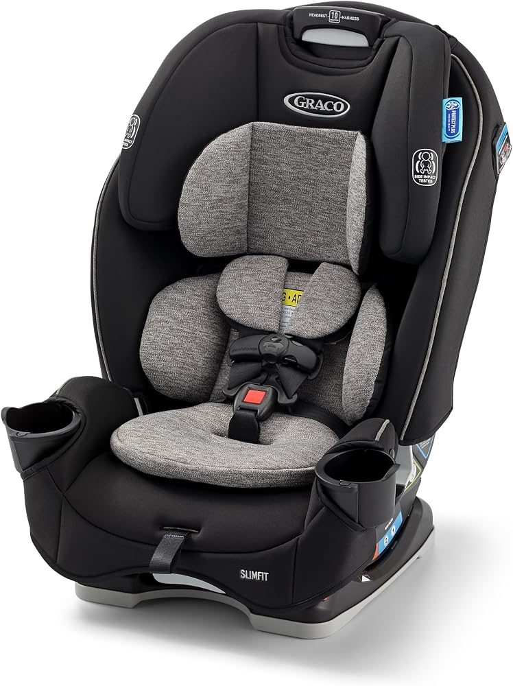 Graco Slimfit 3-in-1 Convertible Car Seat, Ultra-Space-Saving Design, Jarret, Suitable for Rear and Forward-Facing, Highback Booster Seat with 10-Position Headrest