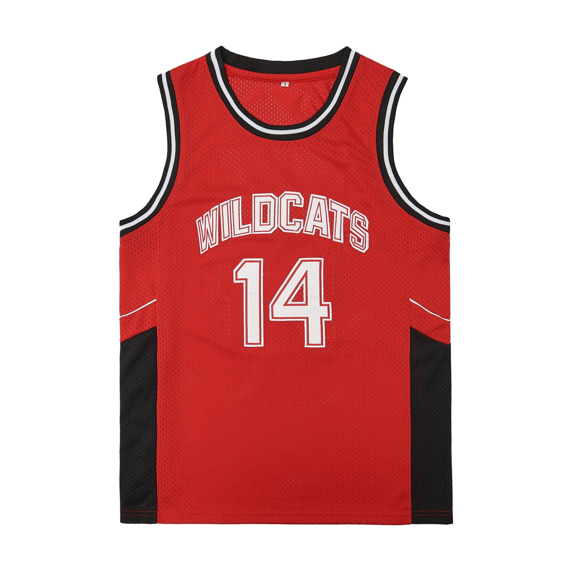 Mens Wildcats High School Basketball Jersey #14 Troy Bolton Shirt Jersey #14 Red Small