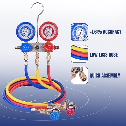 Set de medidor de presión digital BACOENG para aire acondicionado miniatura 2
