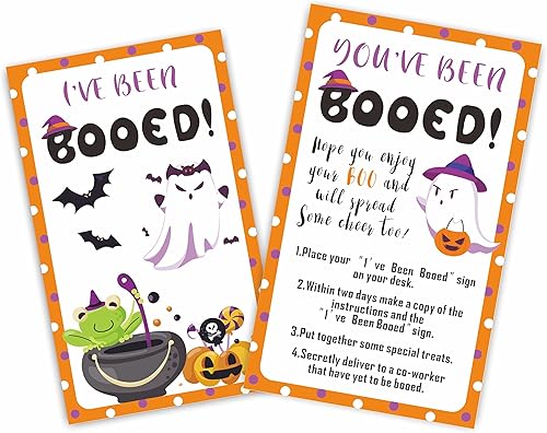 Juego de fiesta de Halloween, suministros de Halloween, decoraciones, hemos sido abucheados, juegos de cartas de juego I've Been BOOED, 40 tarjetas