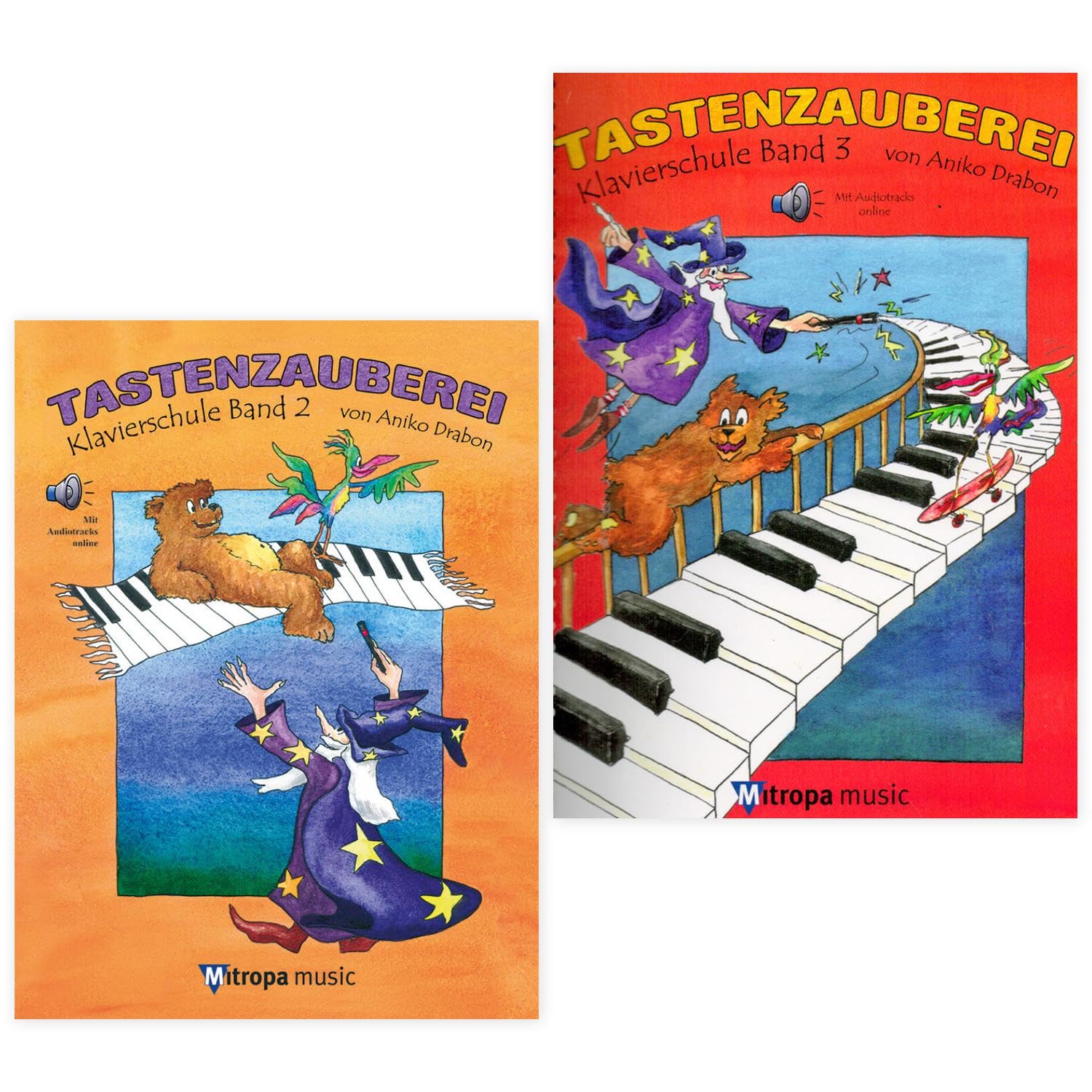 Tastenzauberei Band 2 + Band 3 | mit Online-Audio | Klavierschule | Mitropa Music | 1473-07-404 M + 1582-08-404 M | ISBN 9789043170819 + 9789043170895 | Soundman Piano-Bleistift