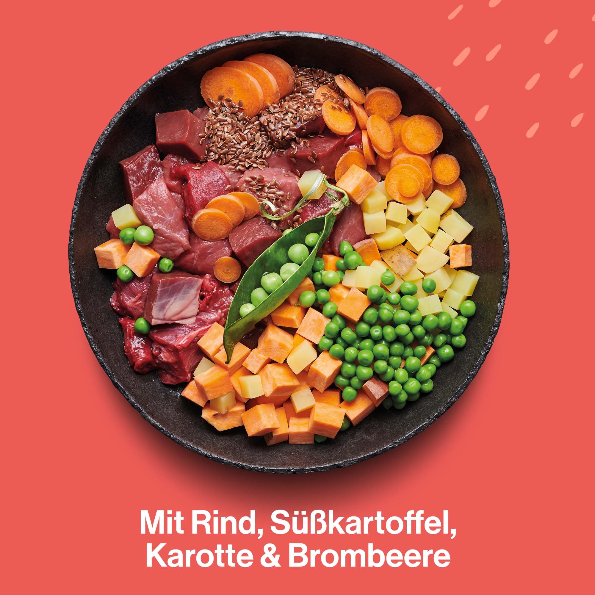Pets Deli Trockenfutter für Hunde Rind mit Süßkartoffel, Karotte & Brombeere - ohne Zucker und Gluten, 6kg