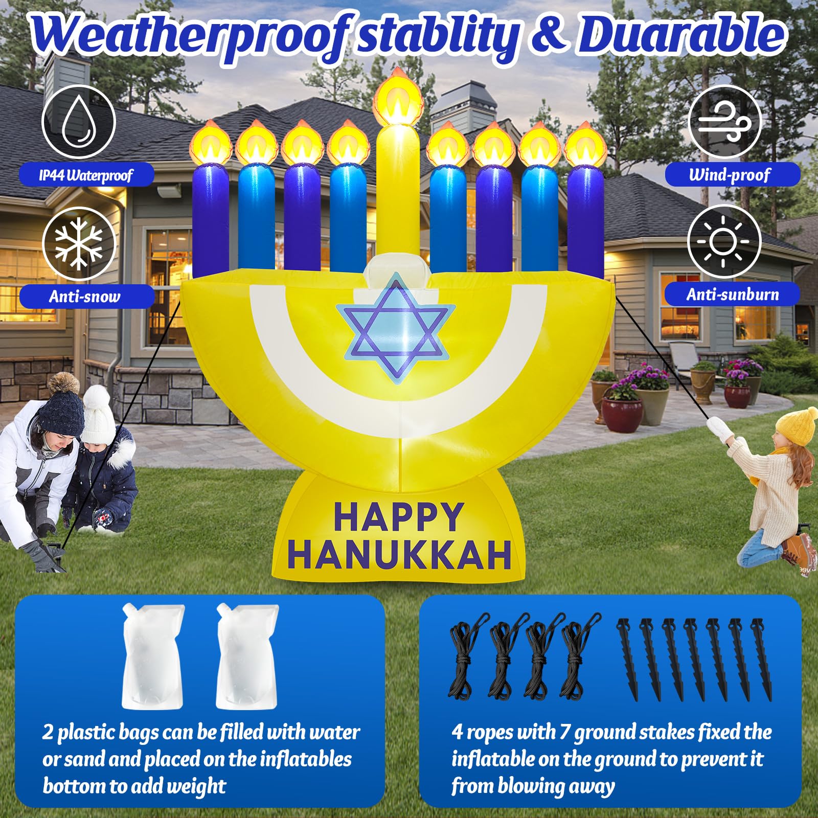 Hanukah Inflatable MICOCAH 6 FT Hanukkah Inflatables Outdoor Decorations, Inflatable ...