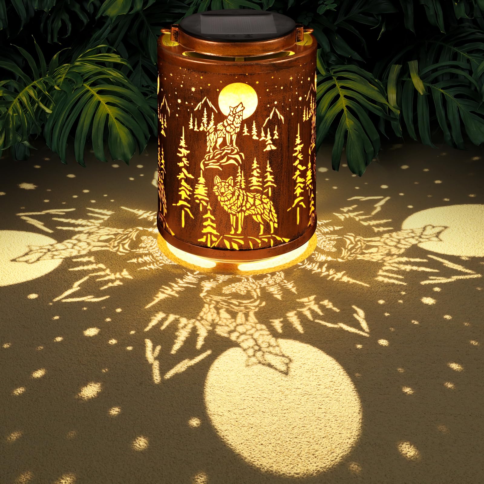 Wolf Solar Lantern Hanging Waterproof Garden Decor Gifts for Women