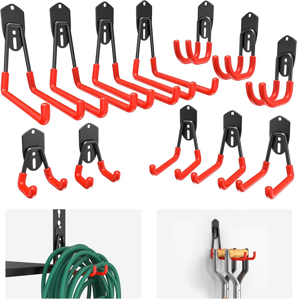 Wall Mounted Garage Storage Hooks Set, Heavy Duty Shelving Hooks — 사진 1